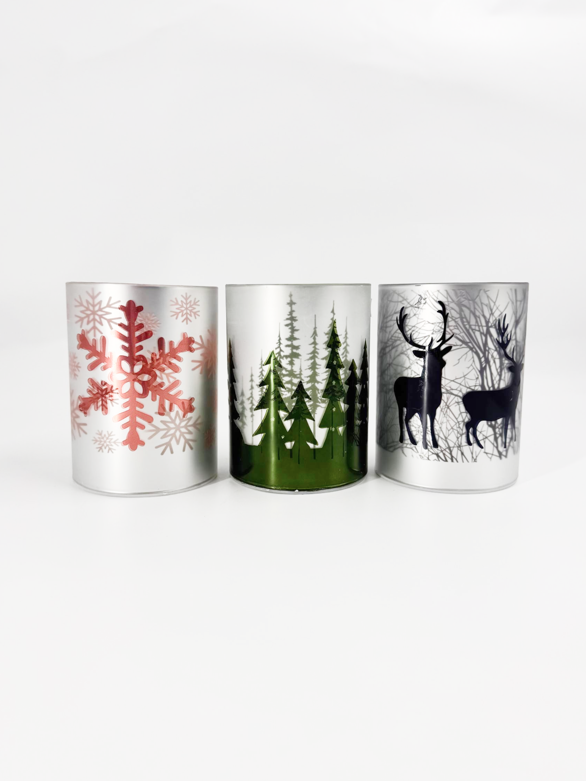 LED Glass Candle Holders