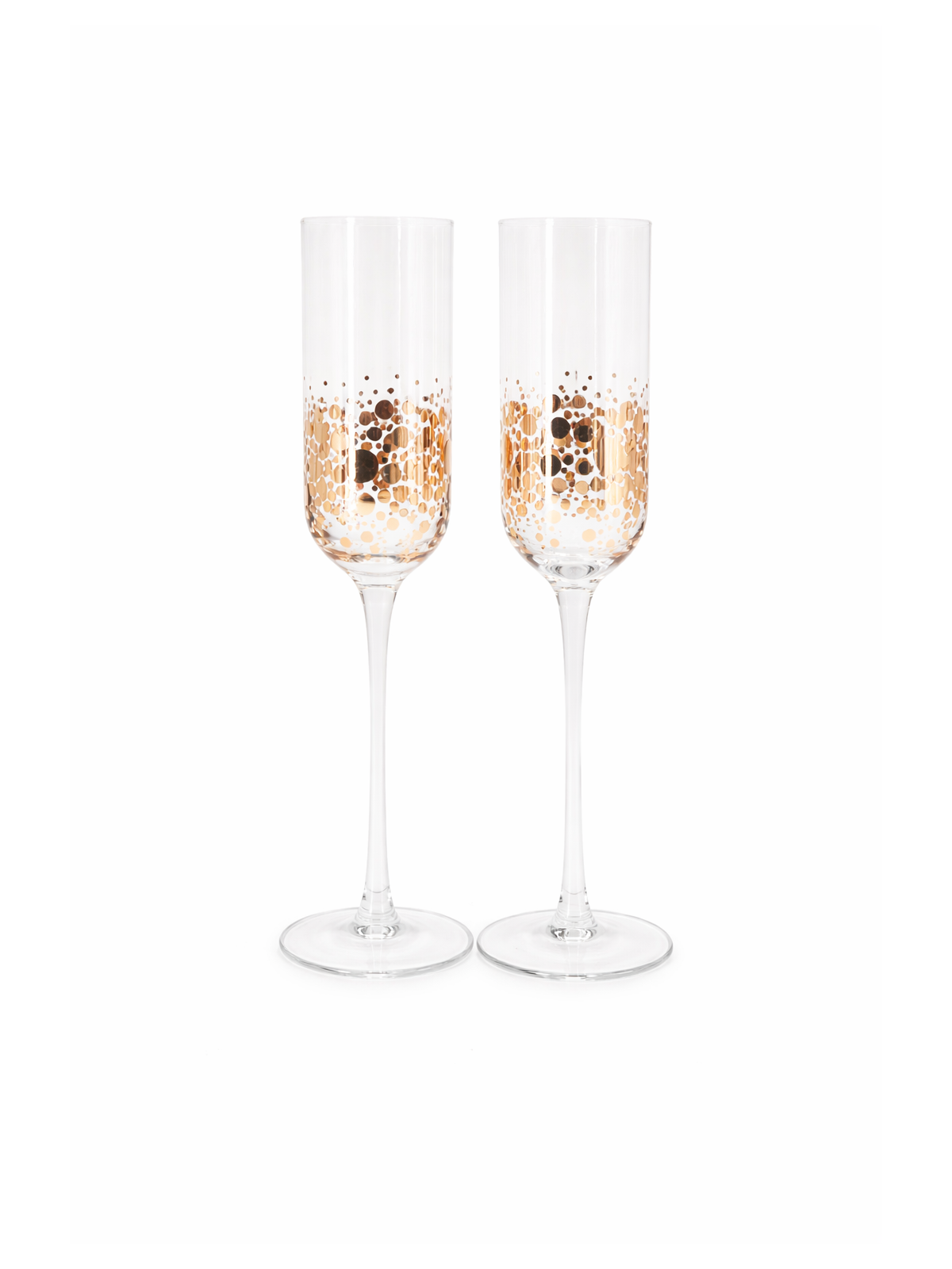 Gold Confetti Champagne Flutes