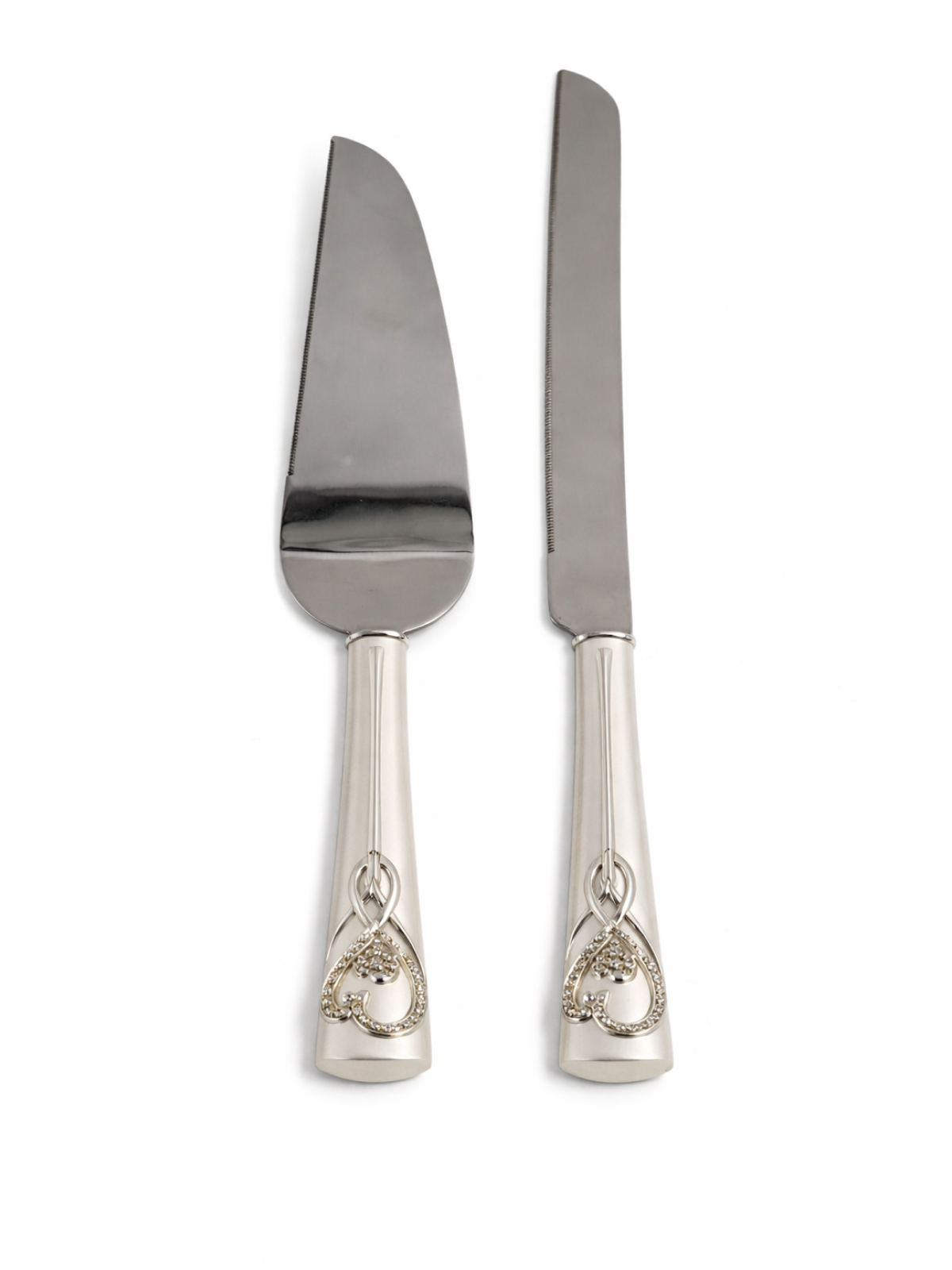 Elegant Heart Detail Cake Knife Set