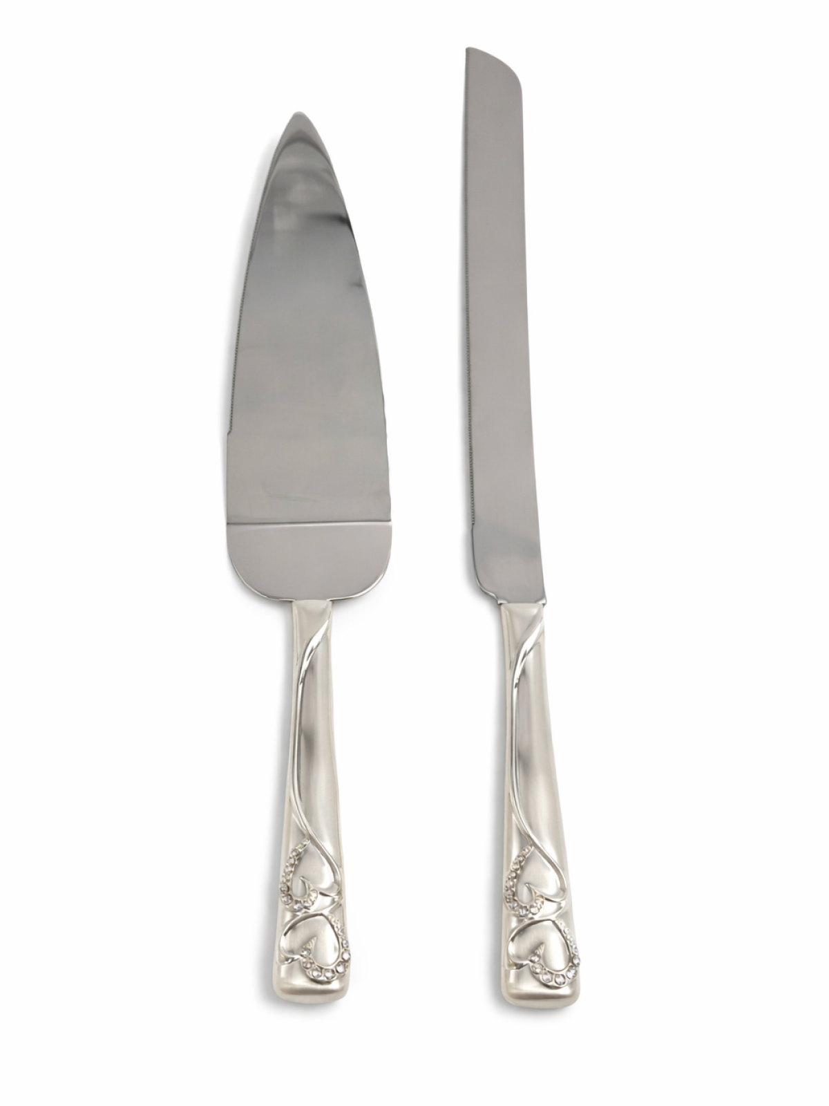 Elegant Hearts Wedding Cake Knife & Server Set