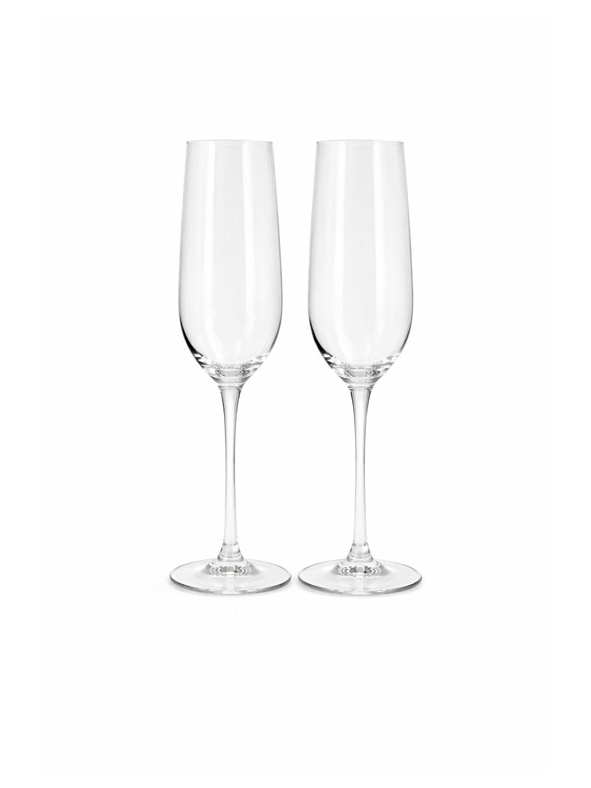 Classic Champagne Flutes – Clear Crystal (Set of 2)