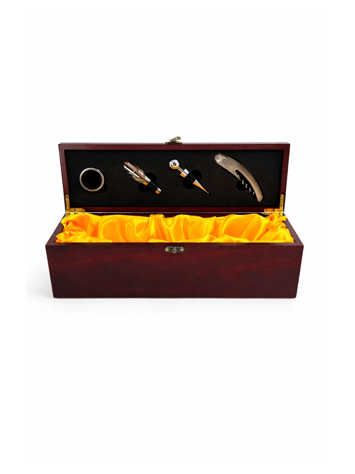 Wooden Wine Bottle Gift Box with 4 Accessories