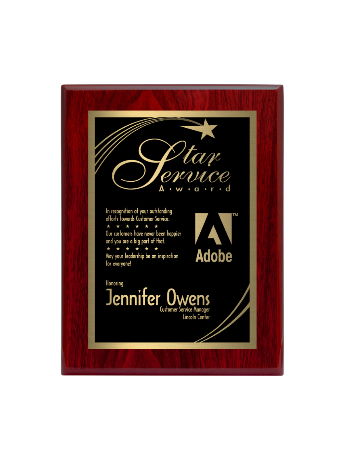 Piano Finish Plaque