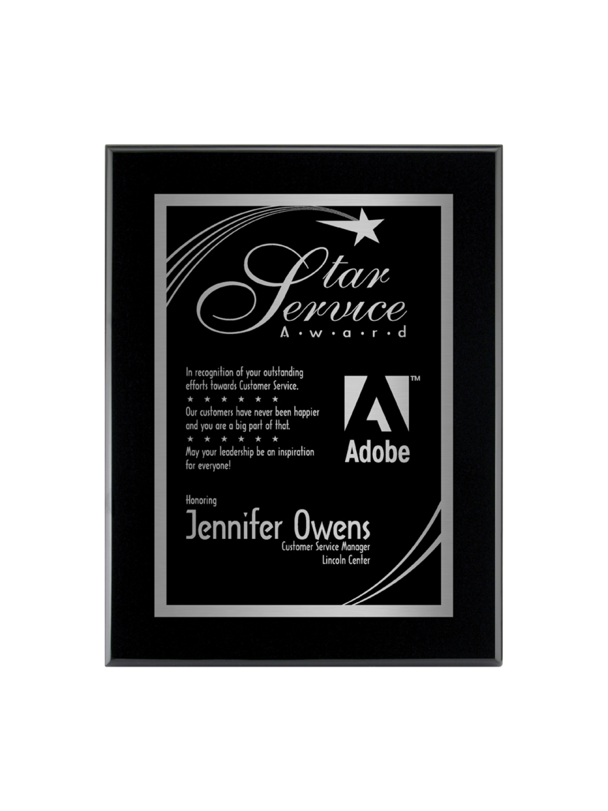 Piano Finish Plaque