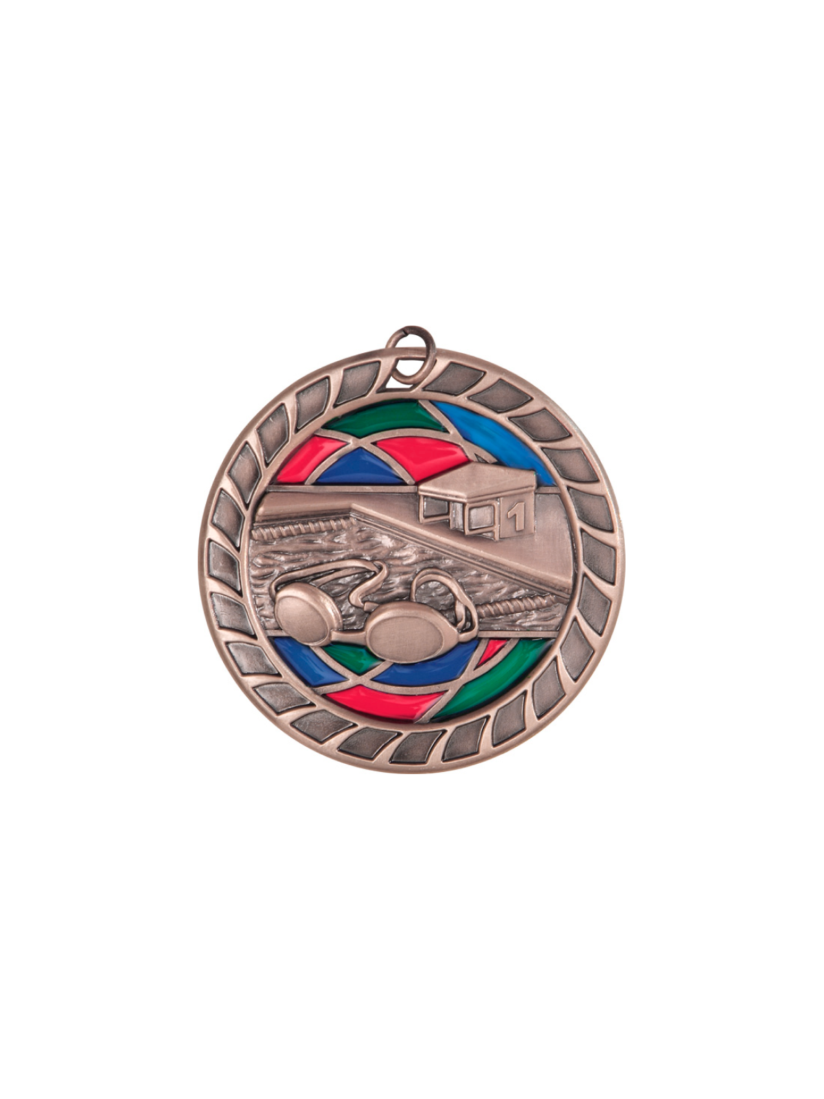 Stained Glass Medals - Swimming