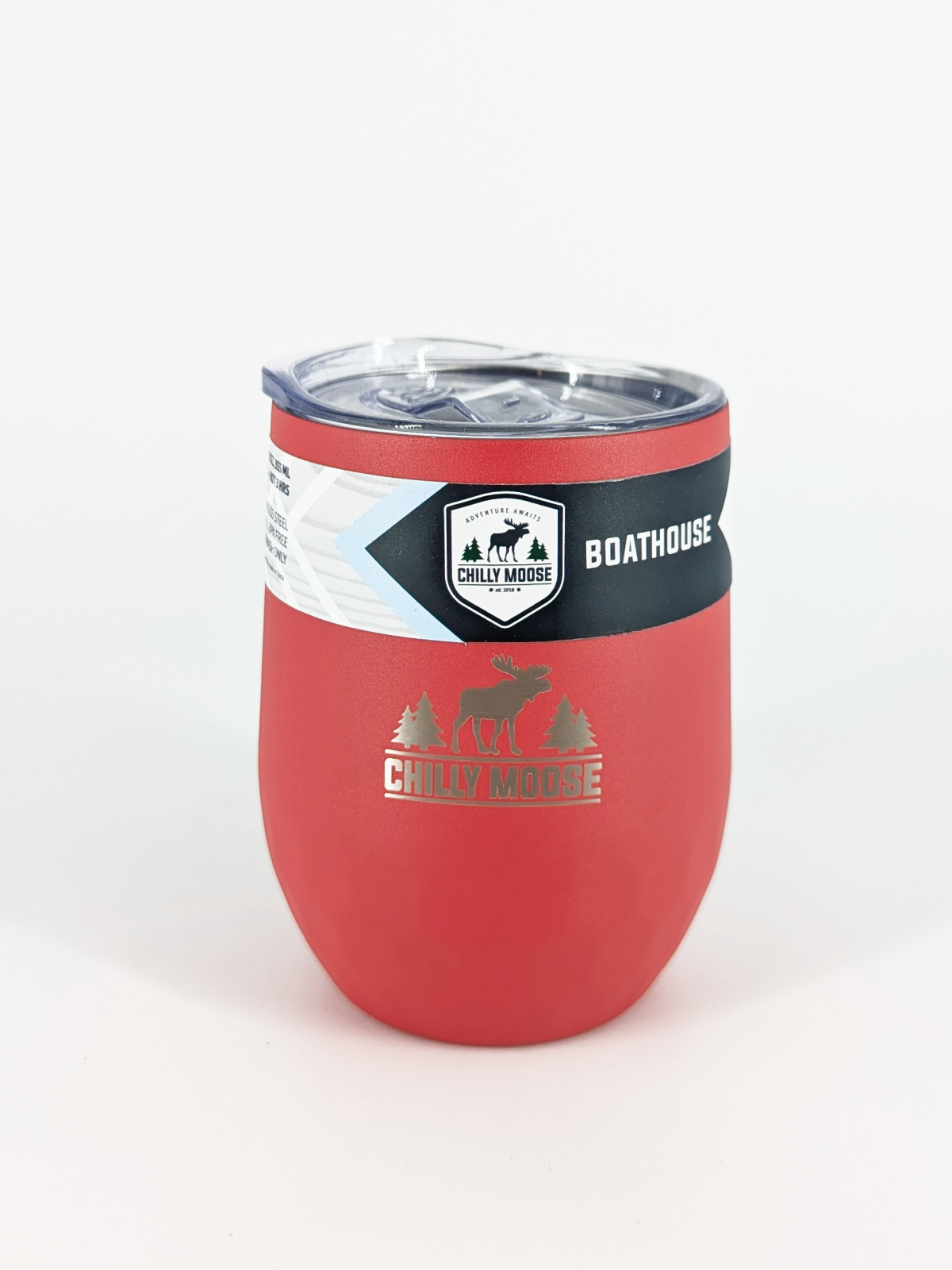 Boat House Wine Tumbler 12oz — Chilly Moose (Canoe Red)