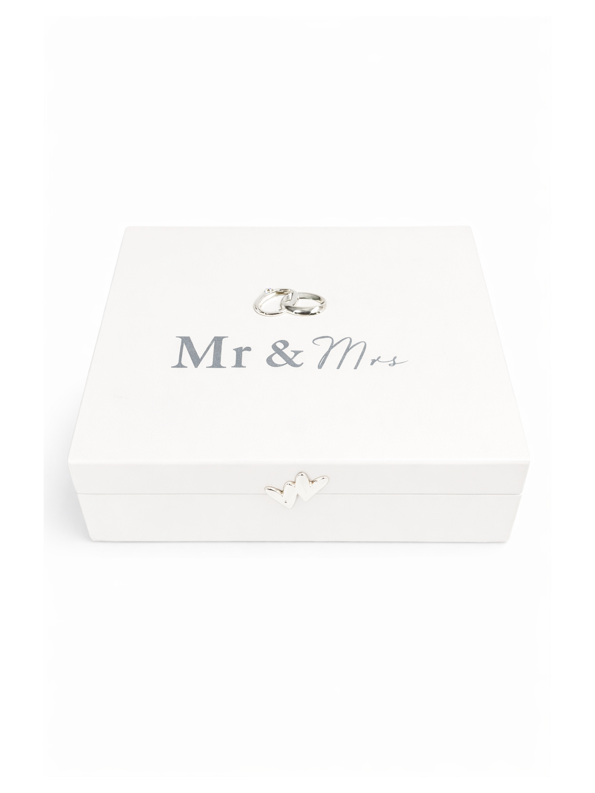 White Wedding Keepsake Box Mr & Mrs
