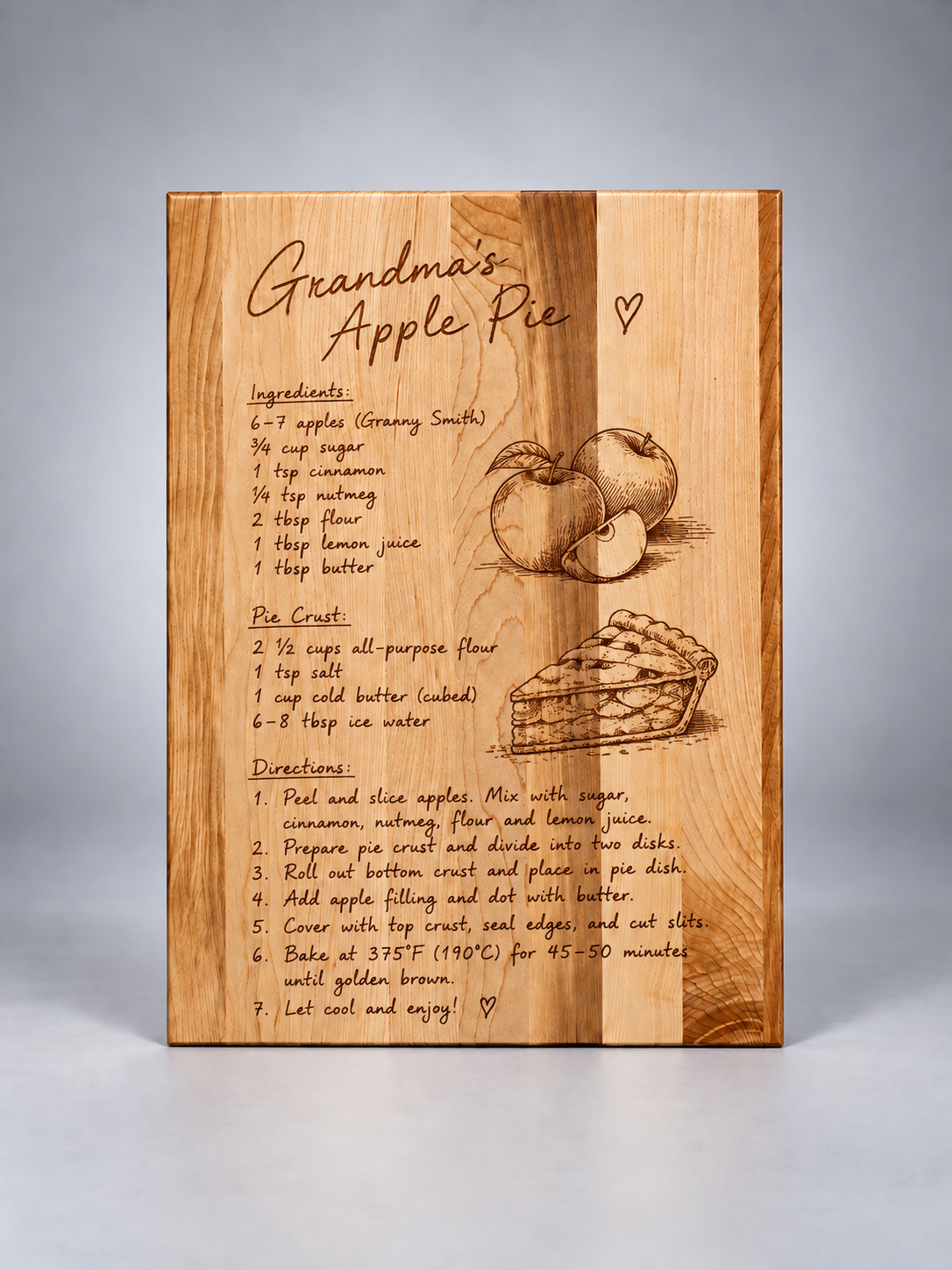 Personalized Family Recipe Board - Apple Pie