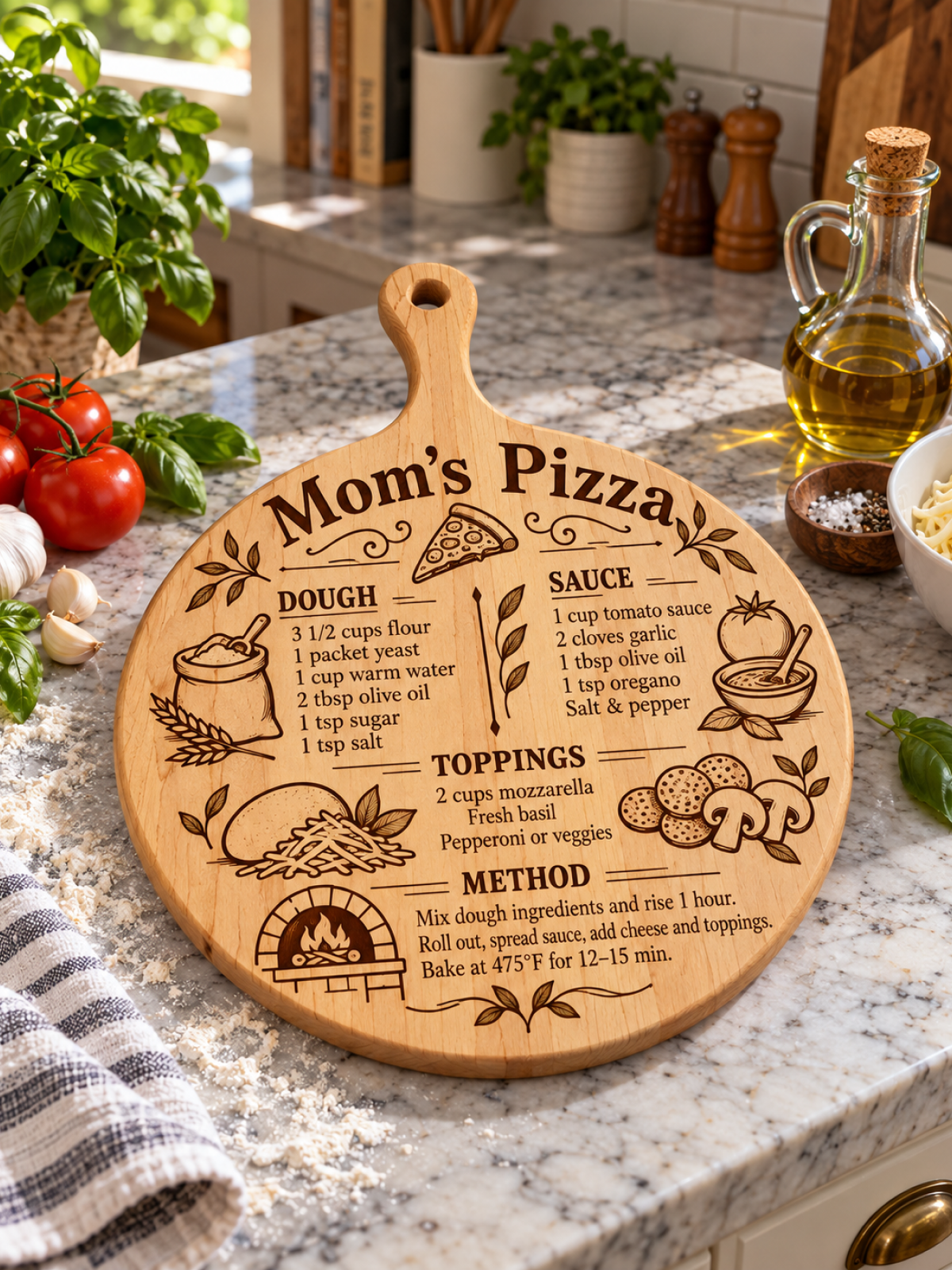 Maple Pizza Peel Board