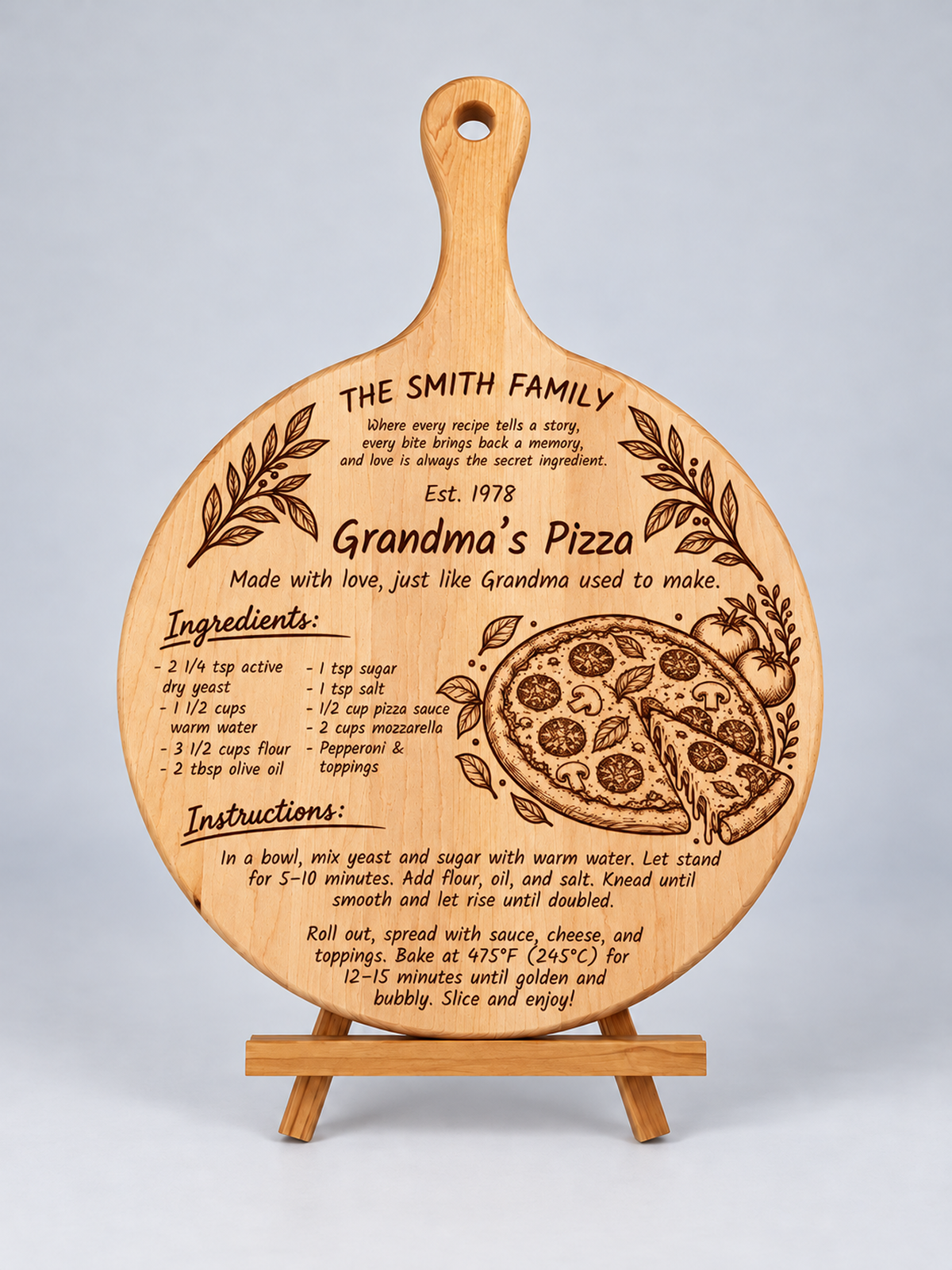 Personalized Pizza Recipe Board