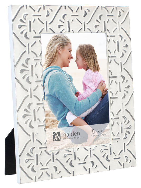 Malden 5x7 White Tile Photo Frame