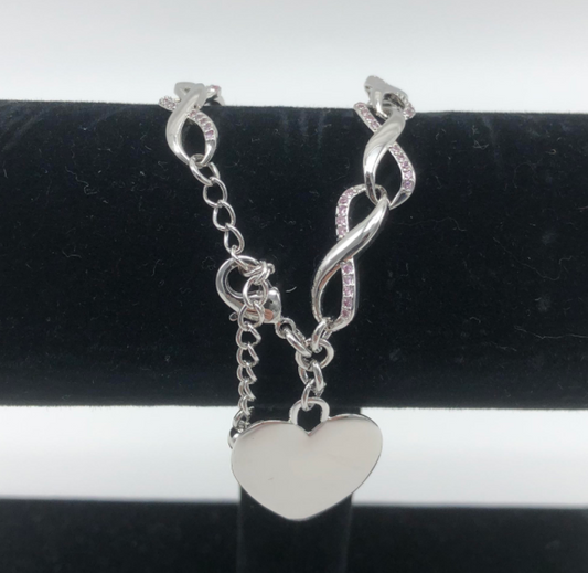 Infinity Bracelet with Heart