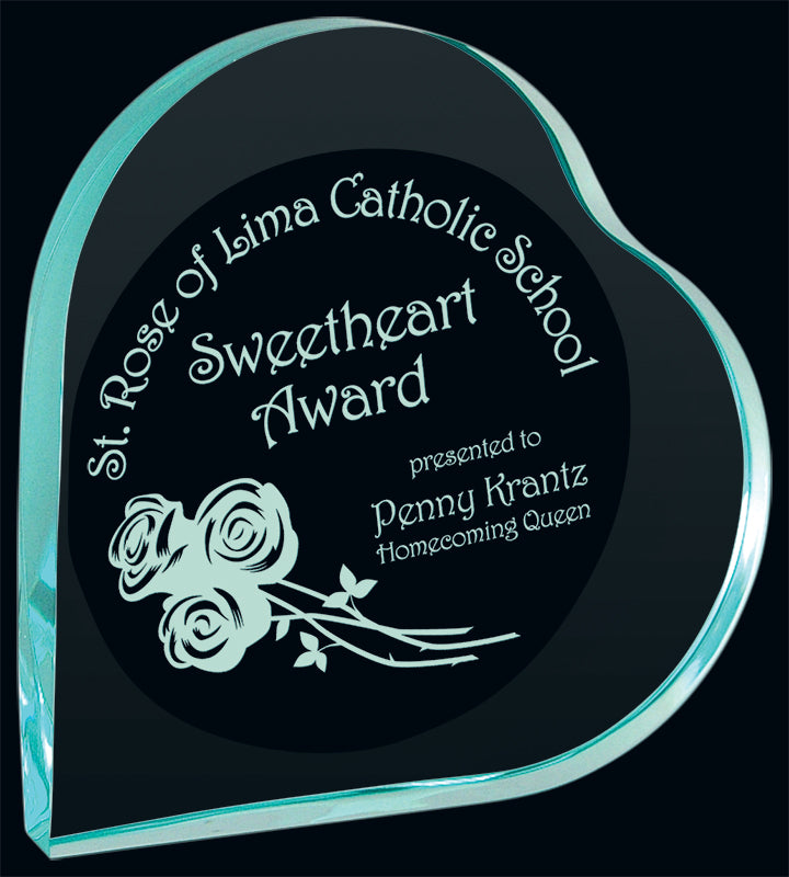 Jade Heart Acrylic Award